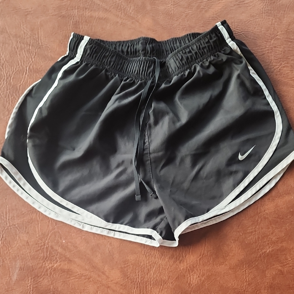Nike Women's Black and White Athletic Shorts